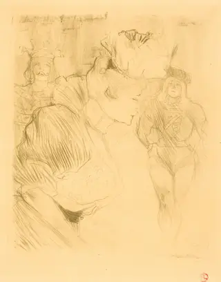 Lender Bowing (Lender saluant), by Henri de Toulouse-Lautrec, ink, 1895