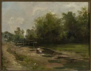 Landscape, by Józef Szermentowski, oil, 1864