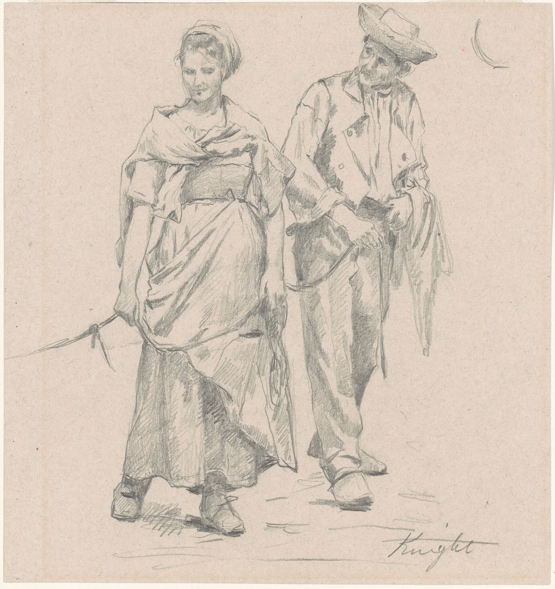 Two Peasants, detail