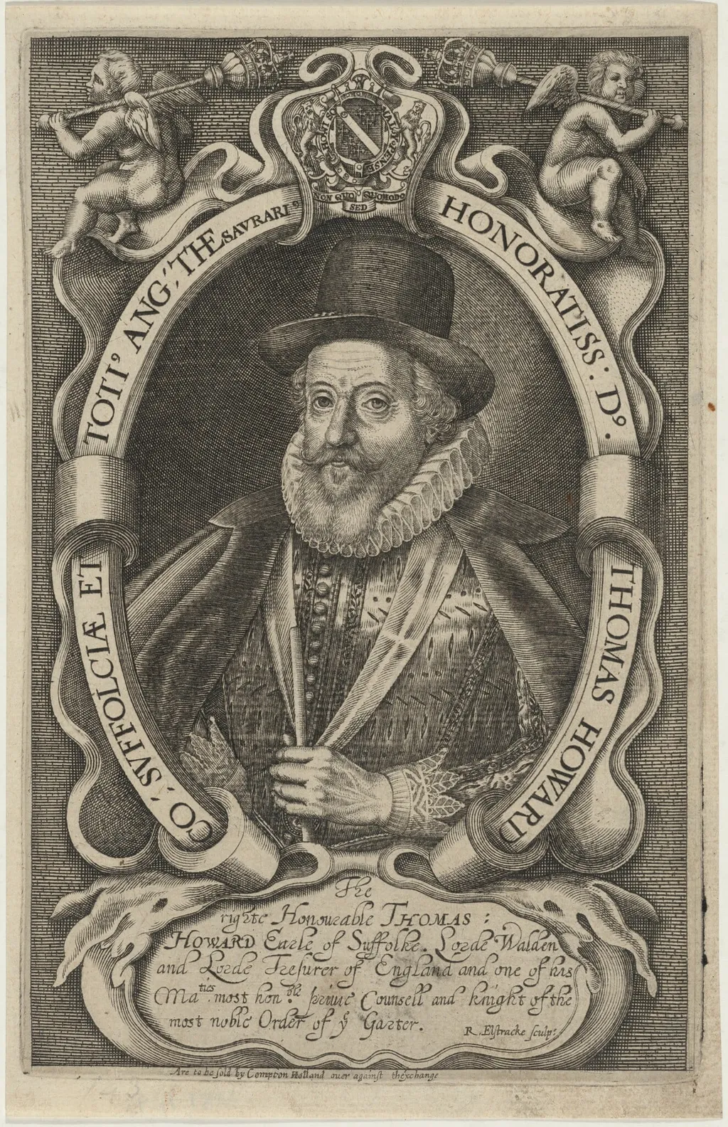 Thomas Howard, First Earl of Suffolk, by Renold Elstrack, ink, 1598