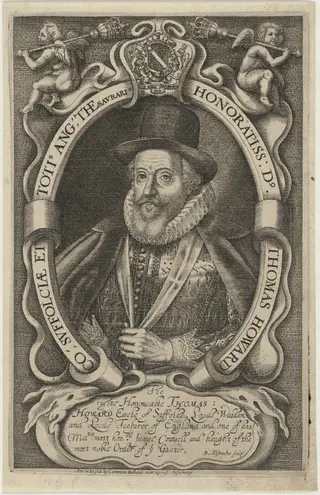 Thomas Howard, First Earl of Suffolk, by Renold Elstrack, ink, 1598