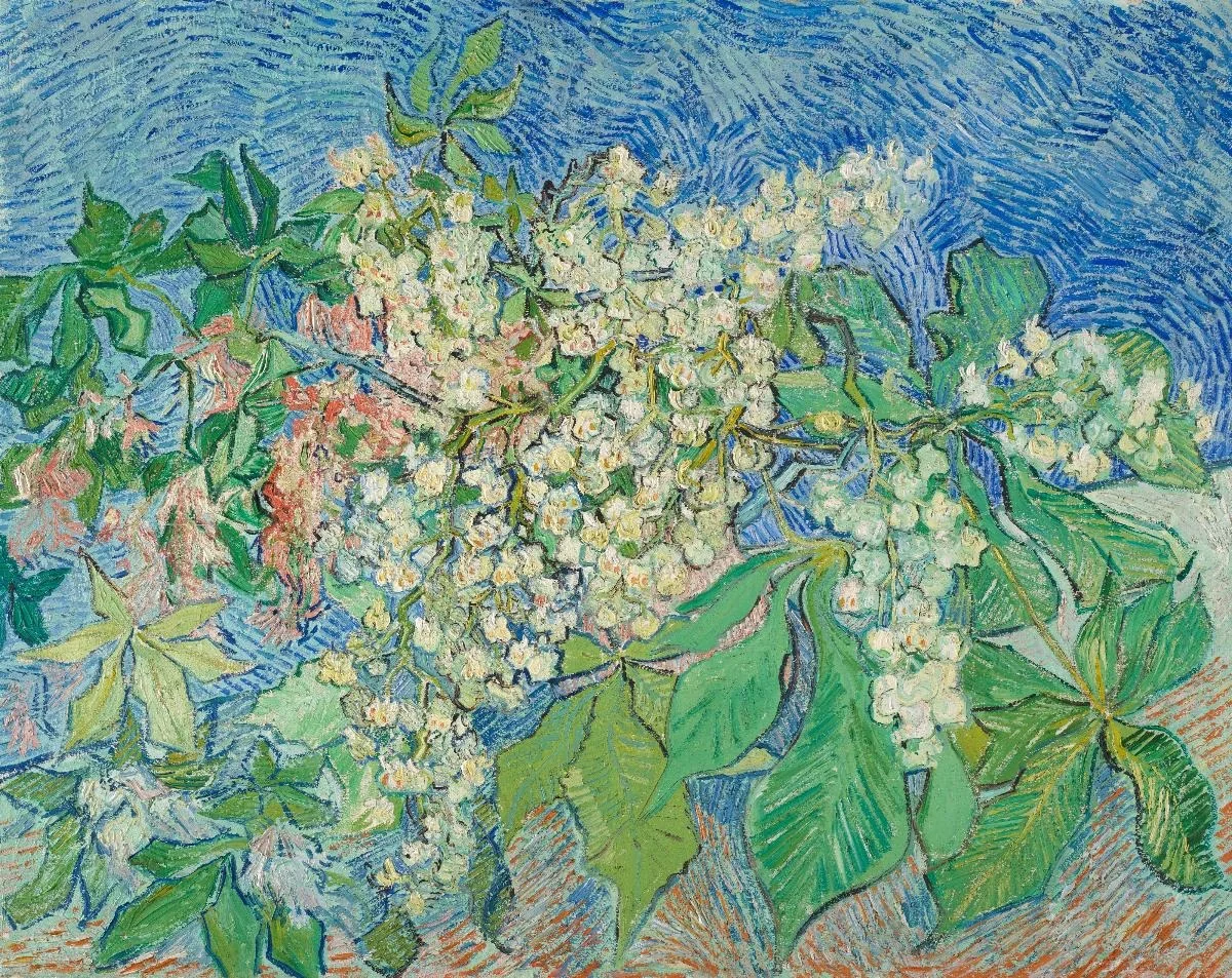 Blossoming Chestnut Branches, detail