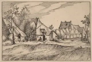 Farms in a Village, by Claes Jansz Visscher, ink, 1612