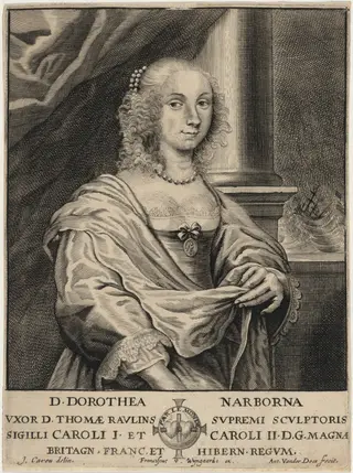 Dorothea Rawlins, by Anthony van der Does, ink, 1644