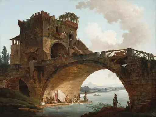 The Ponte Salario, by Hubert Robert, oil, 1775