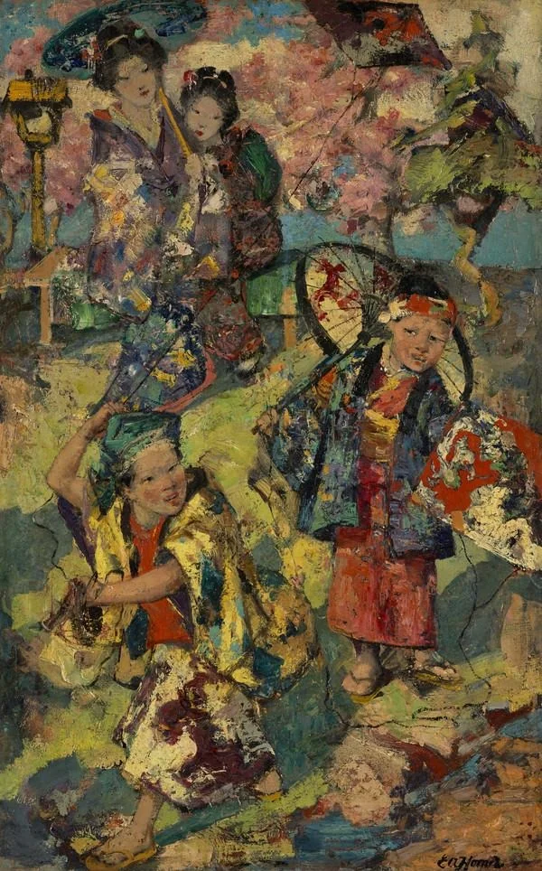 Kite Flying, Japan, detail