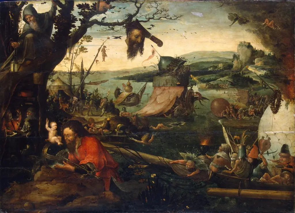 Landscape with the Legend of St Christopher, by Jan Mandijn, oil, 1550