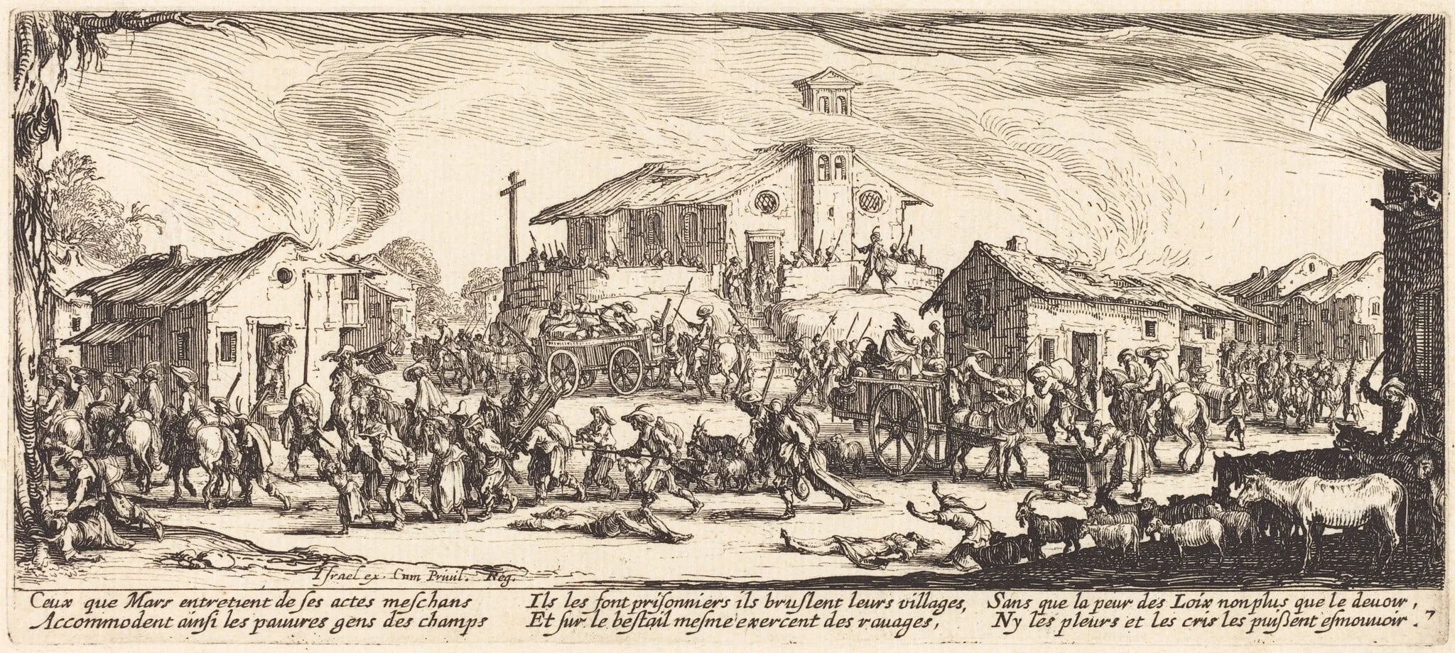Plundering and Burning a Village, detail