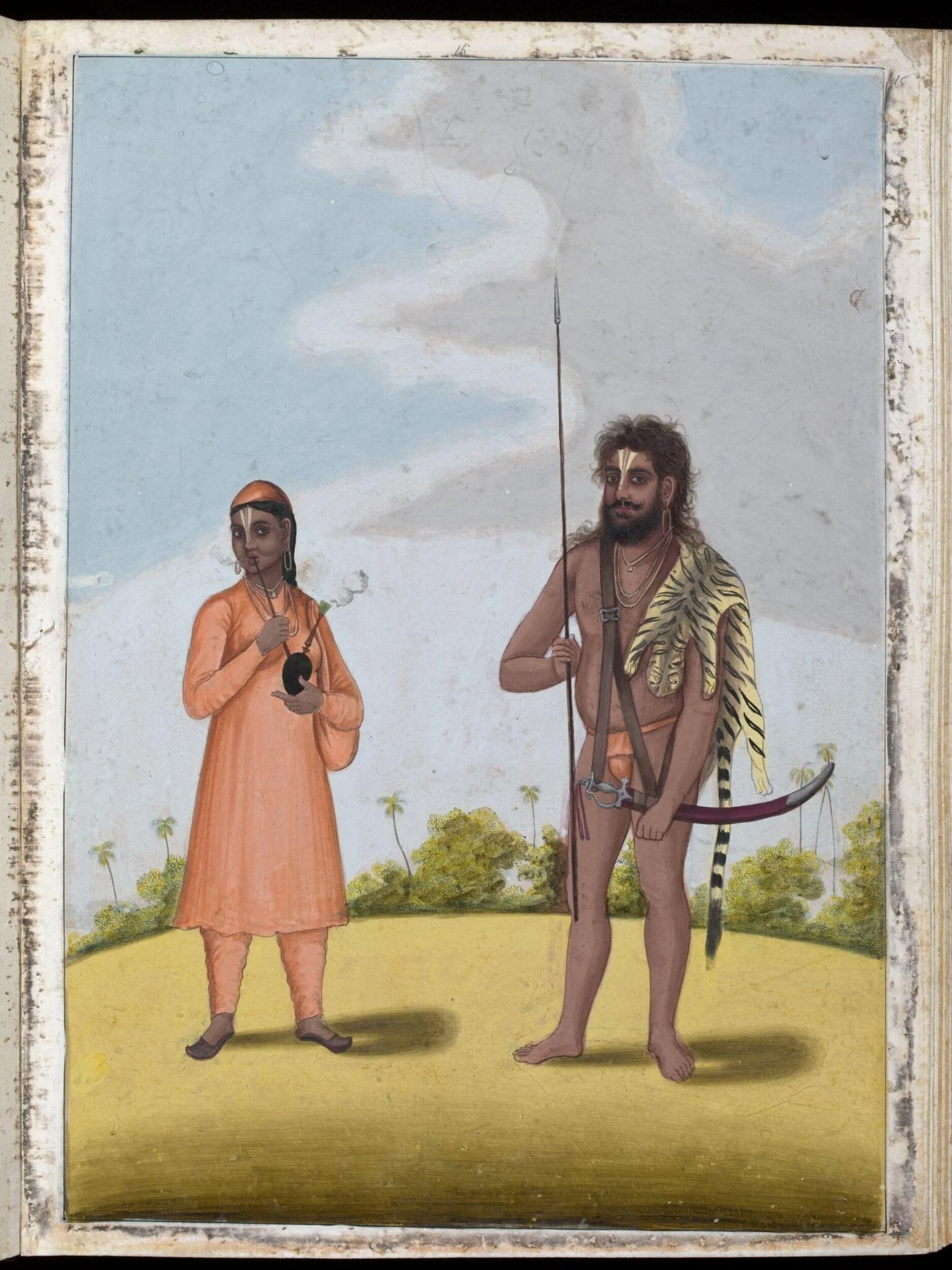 A Hindu ascetic and his wife, detail
