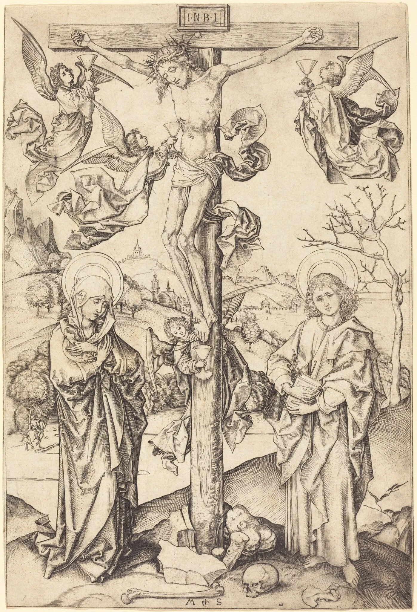 The Crucifixion with Four Angels, detail