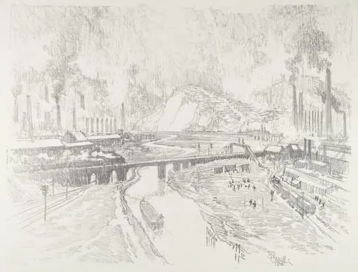 Munition Town, by Joseph Pennell, ink, 1916