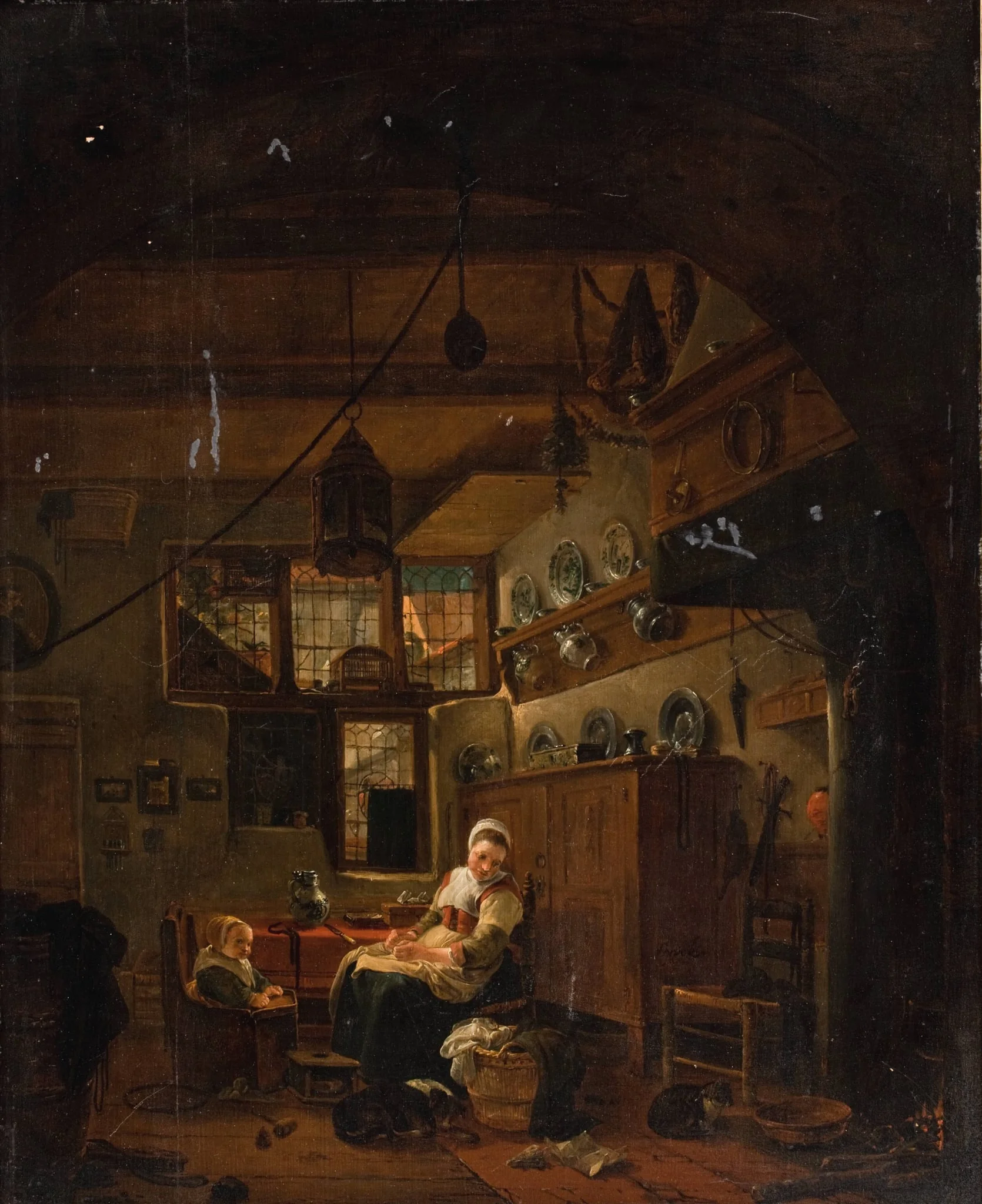 Interior of a Dutch Farm Cottage, detail
