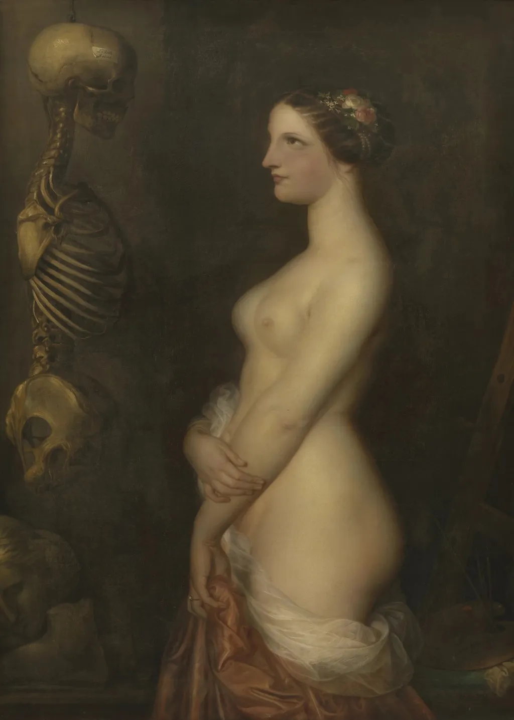 Two Young Girls or The Beautiful Rosine, by Antoine Wiertz, oil, 1847