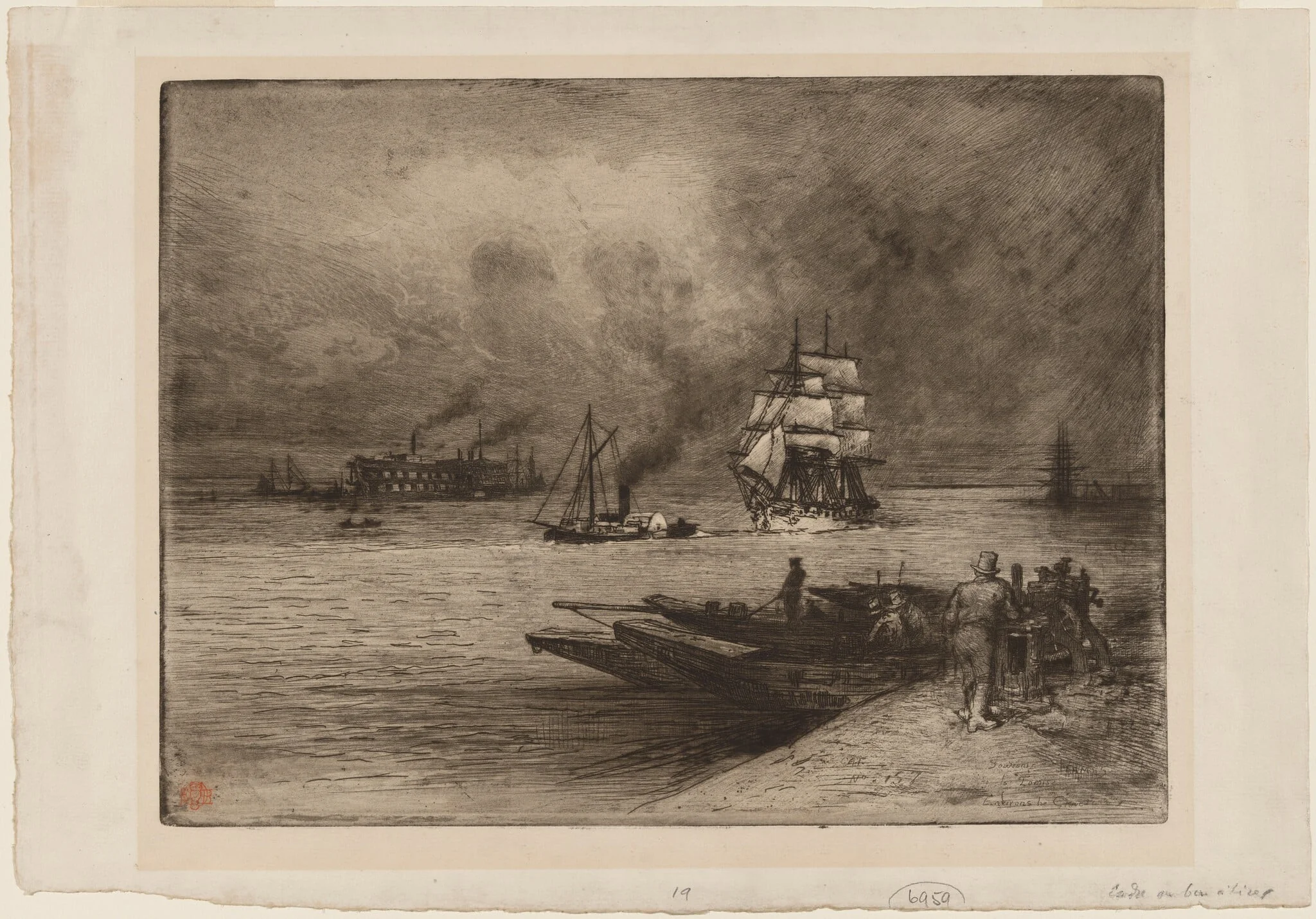 Near Gravesend: Souvenir of the Thames, detail