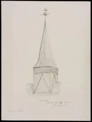 Bell cote, Foot Cray's Church, Kent, by Somers Clarke, 14