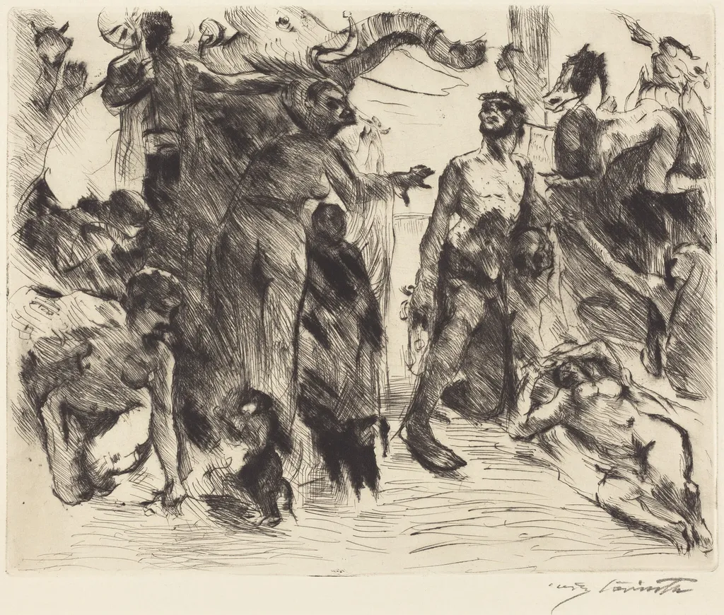 Die Versuchung des heiligen Antonius (The Temptation of Saint Anthony), by Lovis Corinth, ink, 1919