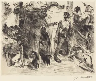 Die Versuchung des heiligen Antonius (The Temptation of Saint Anthony), by Lovis Corinth, ink, 1919