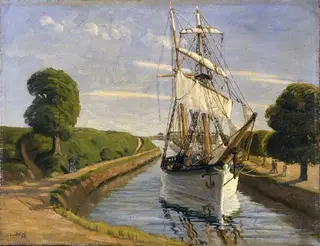 The Brigantine, by Jean Frélaut, oil, 1919