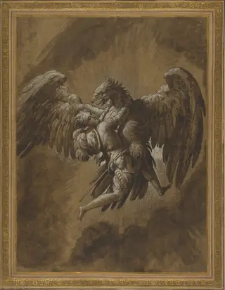 The Rape of Ganymede, by Niccolò dell' Abate, ink, 1545
