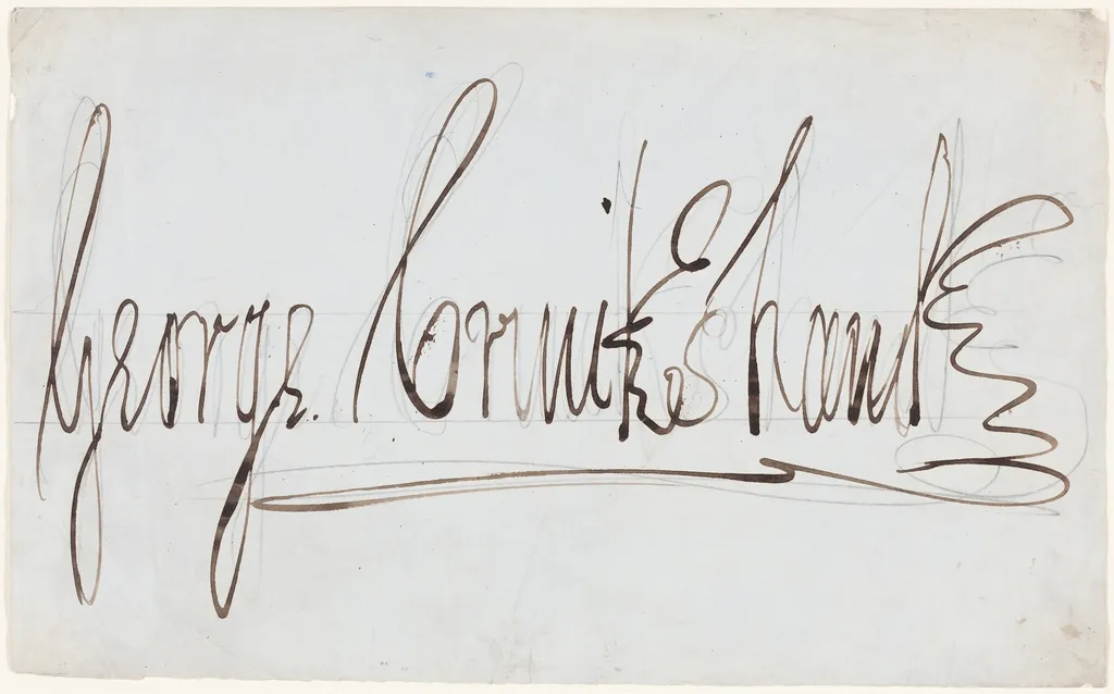 George Cruikshank (decorative signature), by George Cruikshank, graphite, 1835