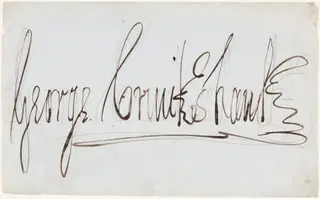 George Cruikshank (decorative signature), by George Cruikshank, graphite, 1835