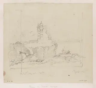 The ruins of a mosque or tomb in India, by George Chinnery, 16