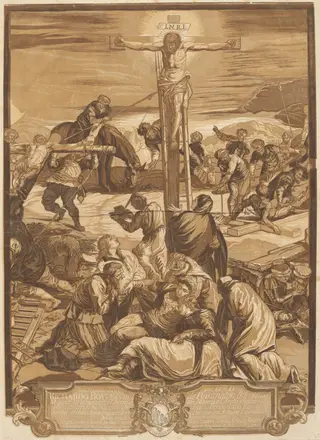 The Crucifixion [Center Panel], by John Baptist Jackson, ink, 1741