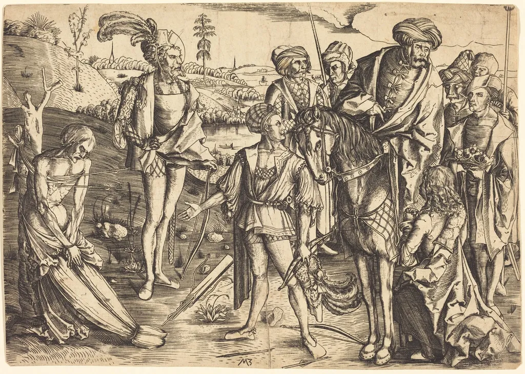 The Testing of the King's Sons, by Master MZ, ink, 1500