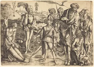 The Testing of the King's Sons, by Master MZ, ink, 1500