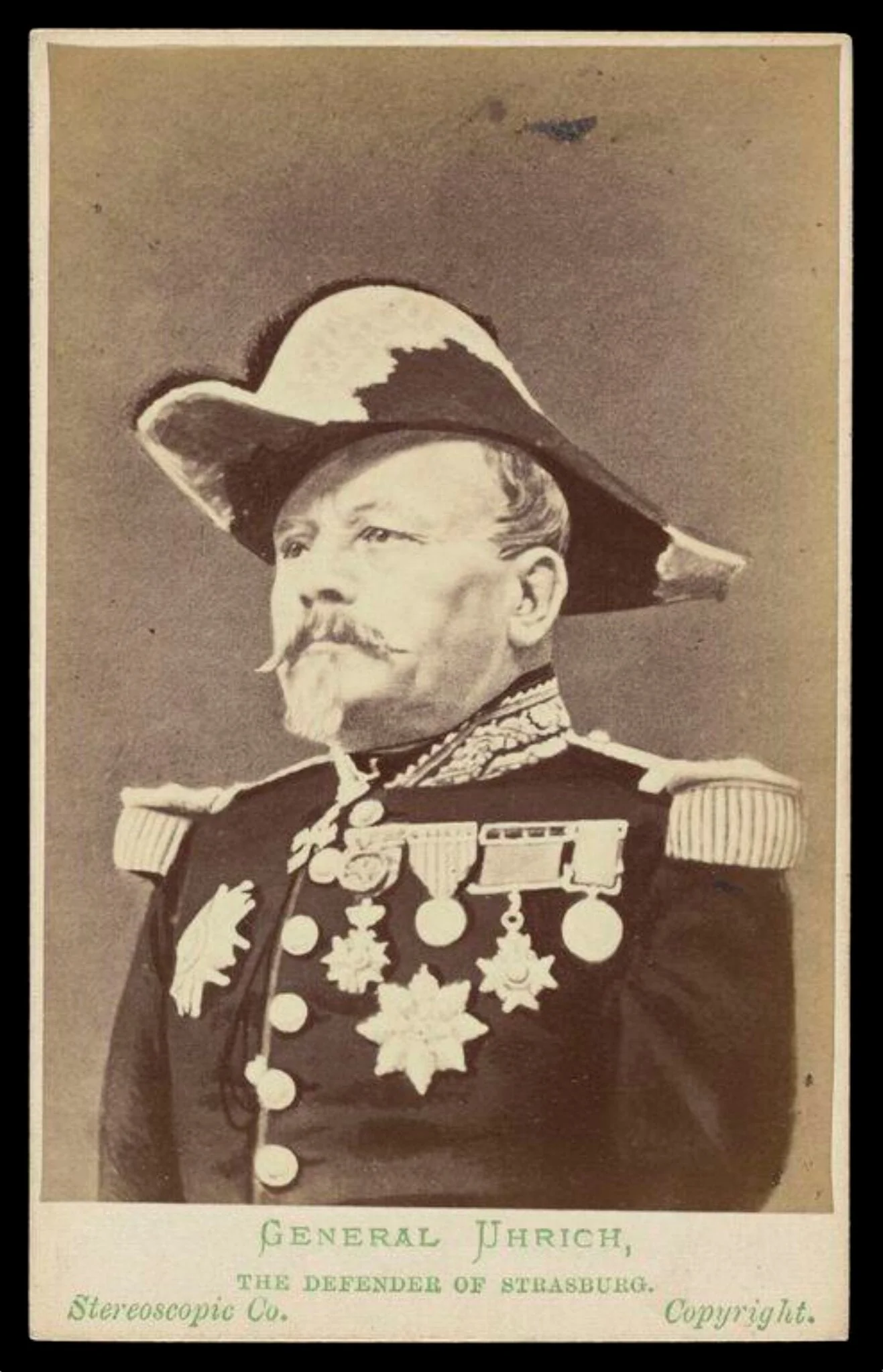 A portrait of 'General Uhrich', detail