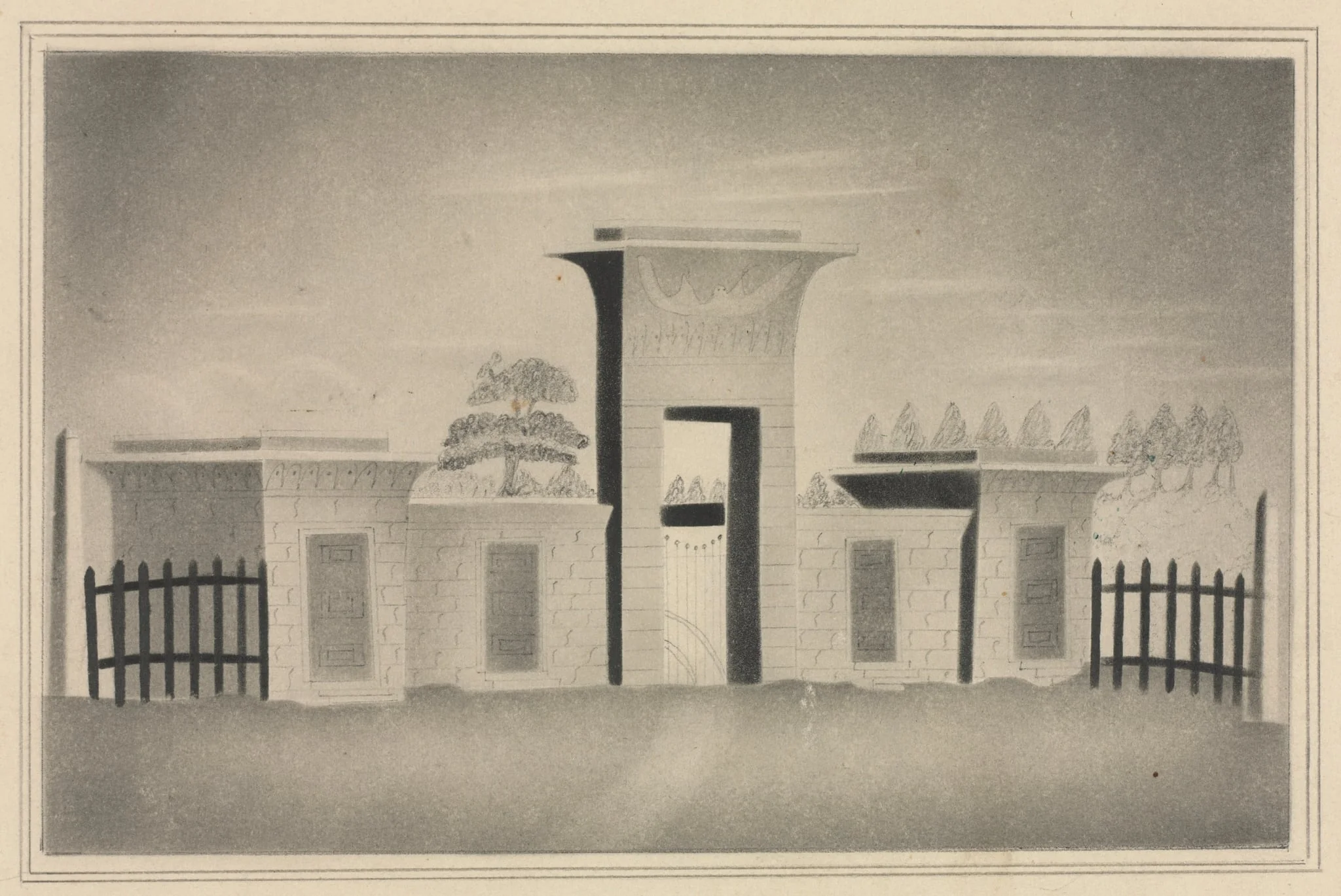 The Gateway of Mount Auburn, near Boston, detail