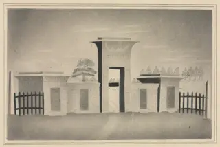 The Gateway of Mount Auburn, near Boston, by Mary Altha Nims, 1804