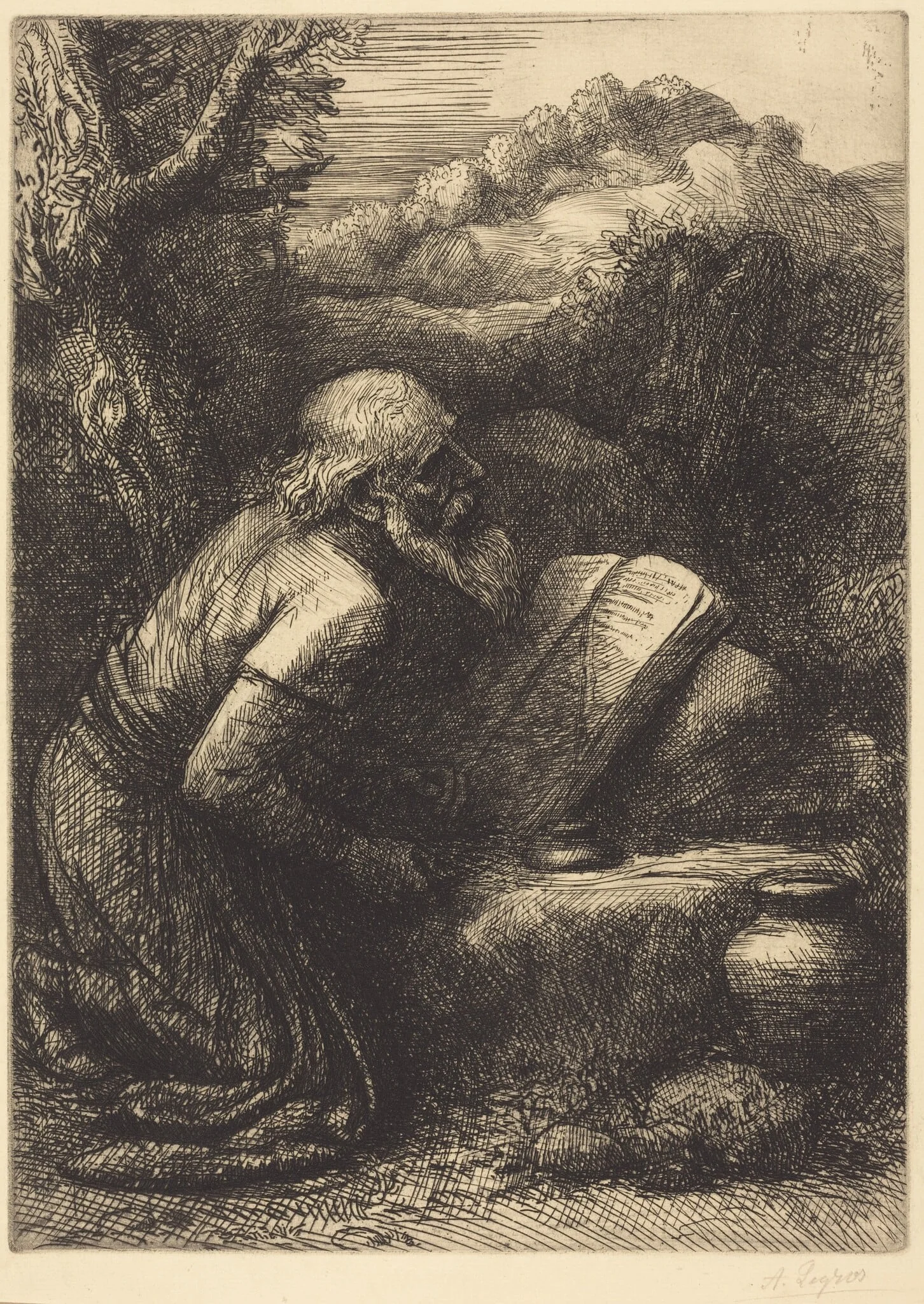 Saint Jerome, 2nd plate, detail