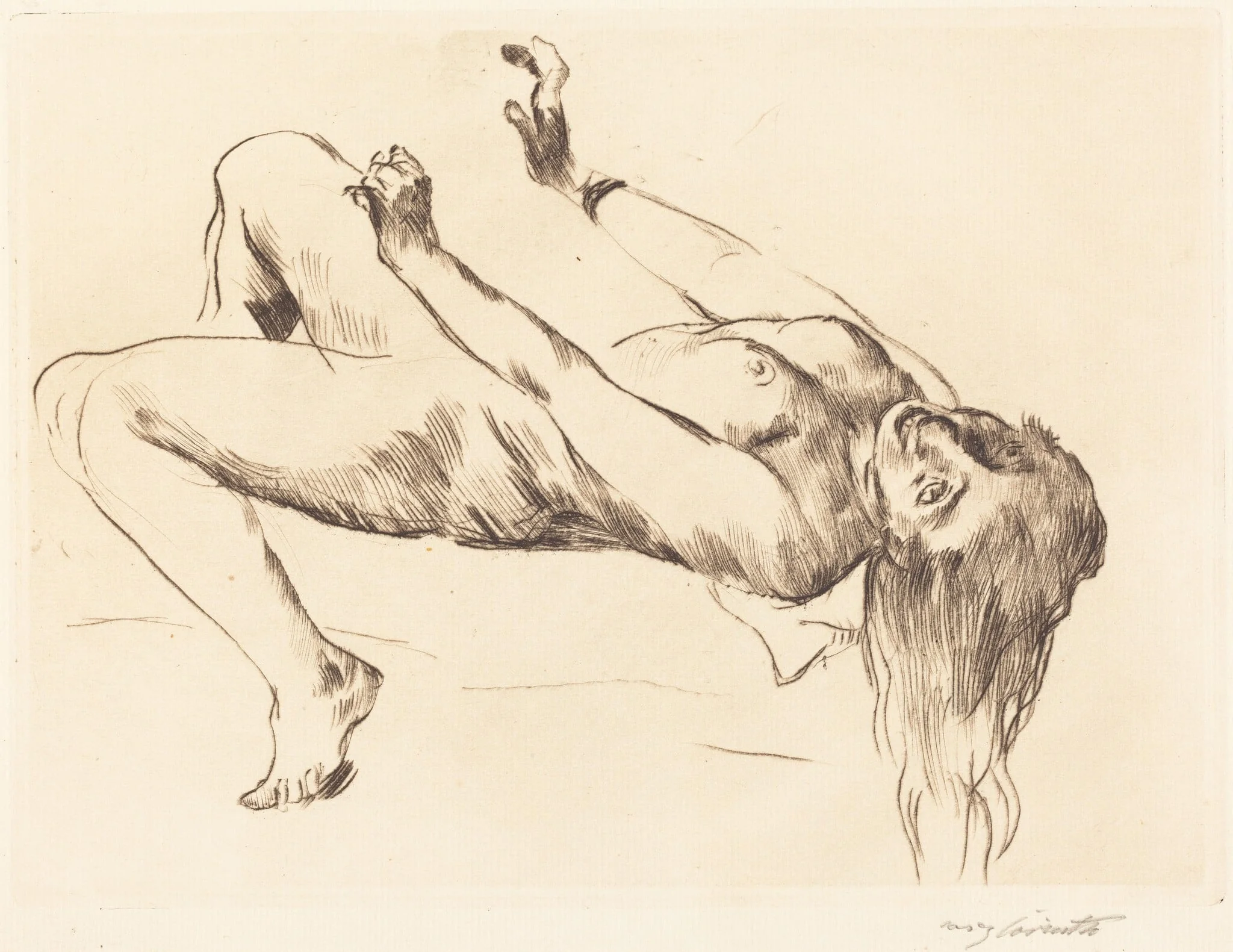 Liegender Weiblicher Akt.—Studie zu "Joseph und Potiphar" (Reclining Female Nude—Study for "Joseph and Potiphar's Wife"), detail