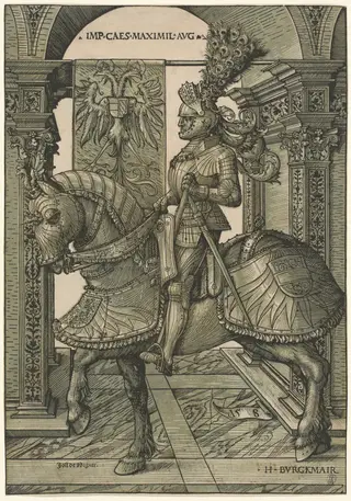 Emperor Maximilian I, by Hans Burgkmair I, ink, 1513