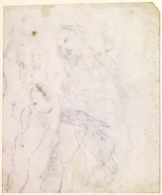 Study of a Madonna [verso], by Leonardo da Vinci, chalk, 1475