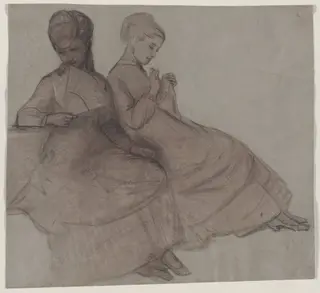 Two Young Women Seated, by Lucien Simon, 1908