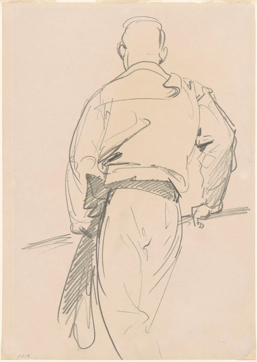 Gondolier, Venice, by John Singer Sargent, graphite, 1912