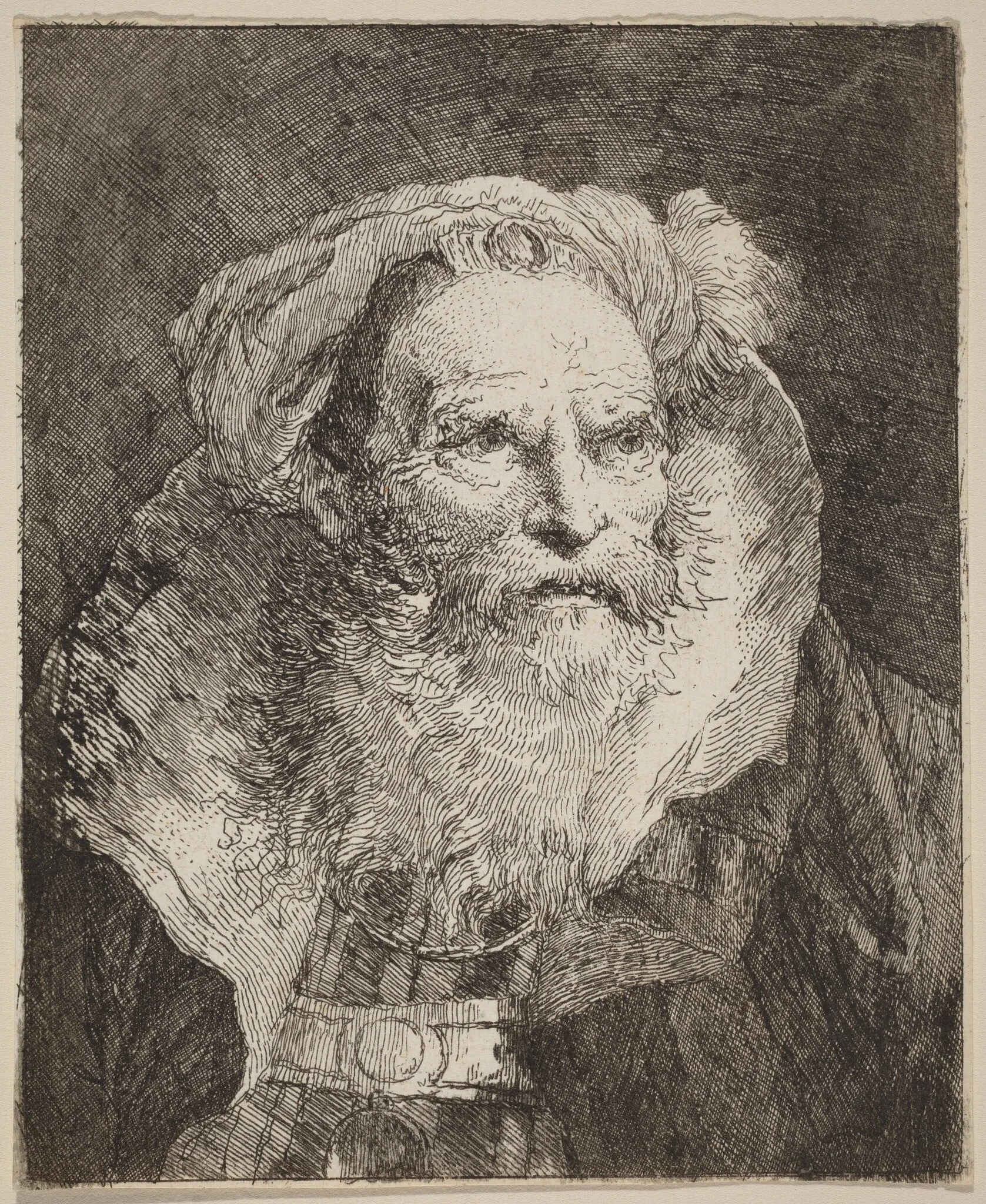Old Man Meditating, detail