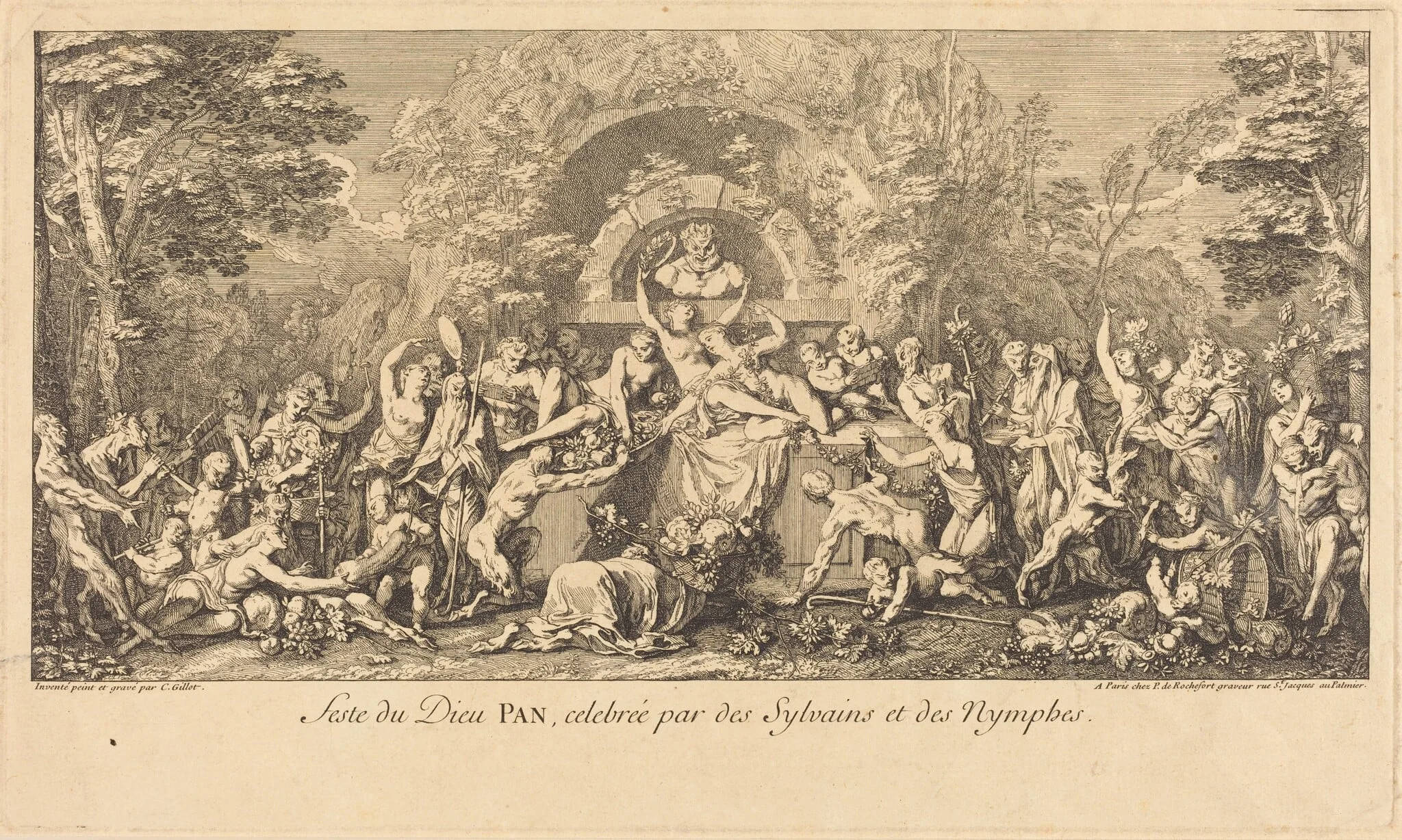 Feste du Dieu Pan, celebree par des Sylvains et des Nymphes (Feast of the God Pan Celebrated by Sylvans and Nymphs), detail