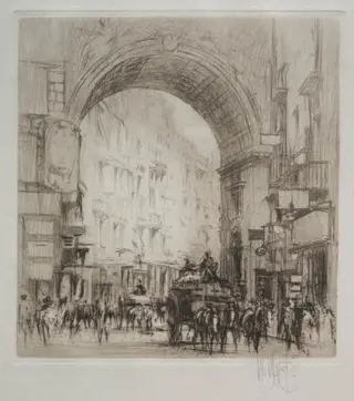 Arco San Carlo, Naples, by William Walcot, 1921