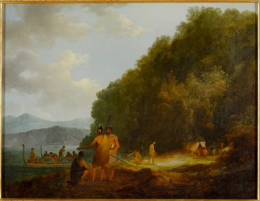 Ship Cove, Queen Charlotte Sound, by John Webber, oil