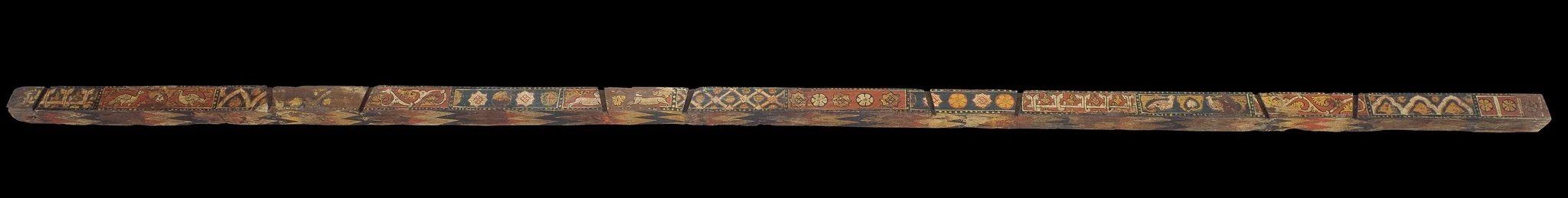 Rafter with geometrical, plant, animal and heraldic motifs, detail