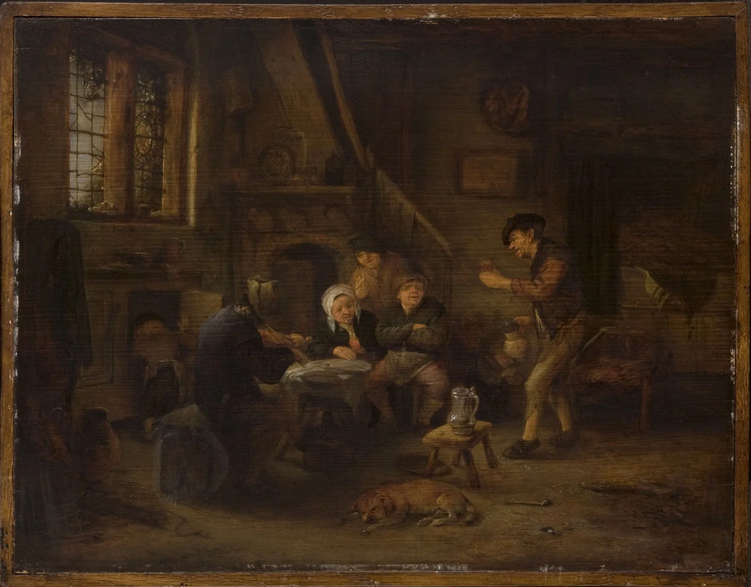 Peasants Drinking and Making Music, detail