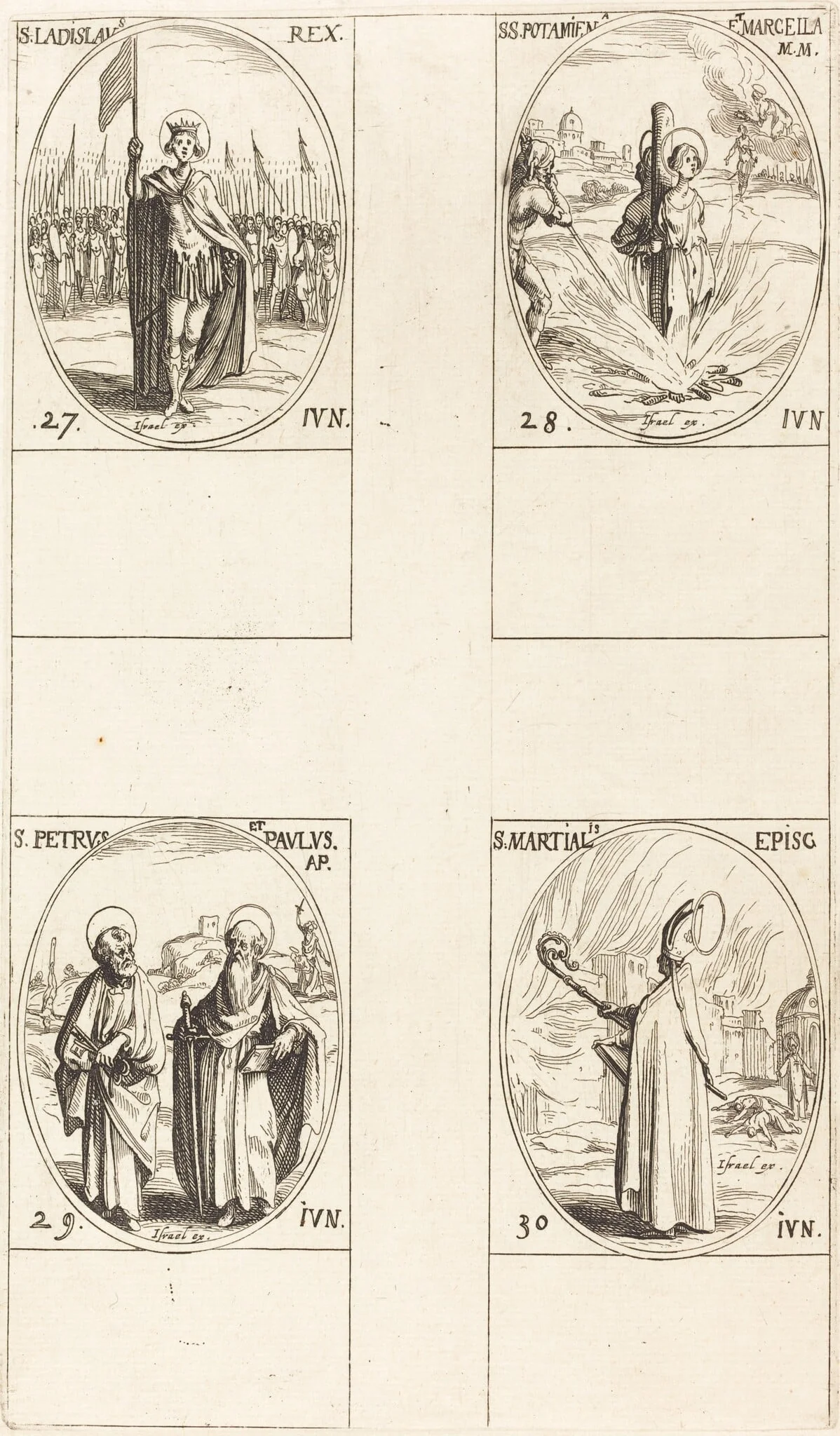 St. Ladislas; Sts. Potamiana and Marcella; Sts. Peter and Paul, Apostles; St. Martial, detail