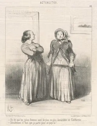 On dit que les jolies femmes sont ..., by Honoré Daumier, ink, 1850