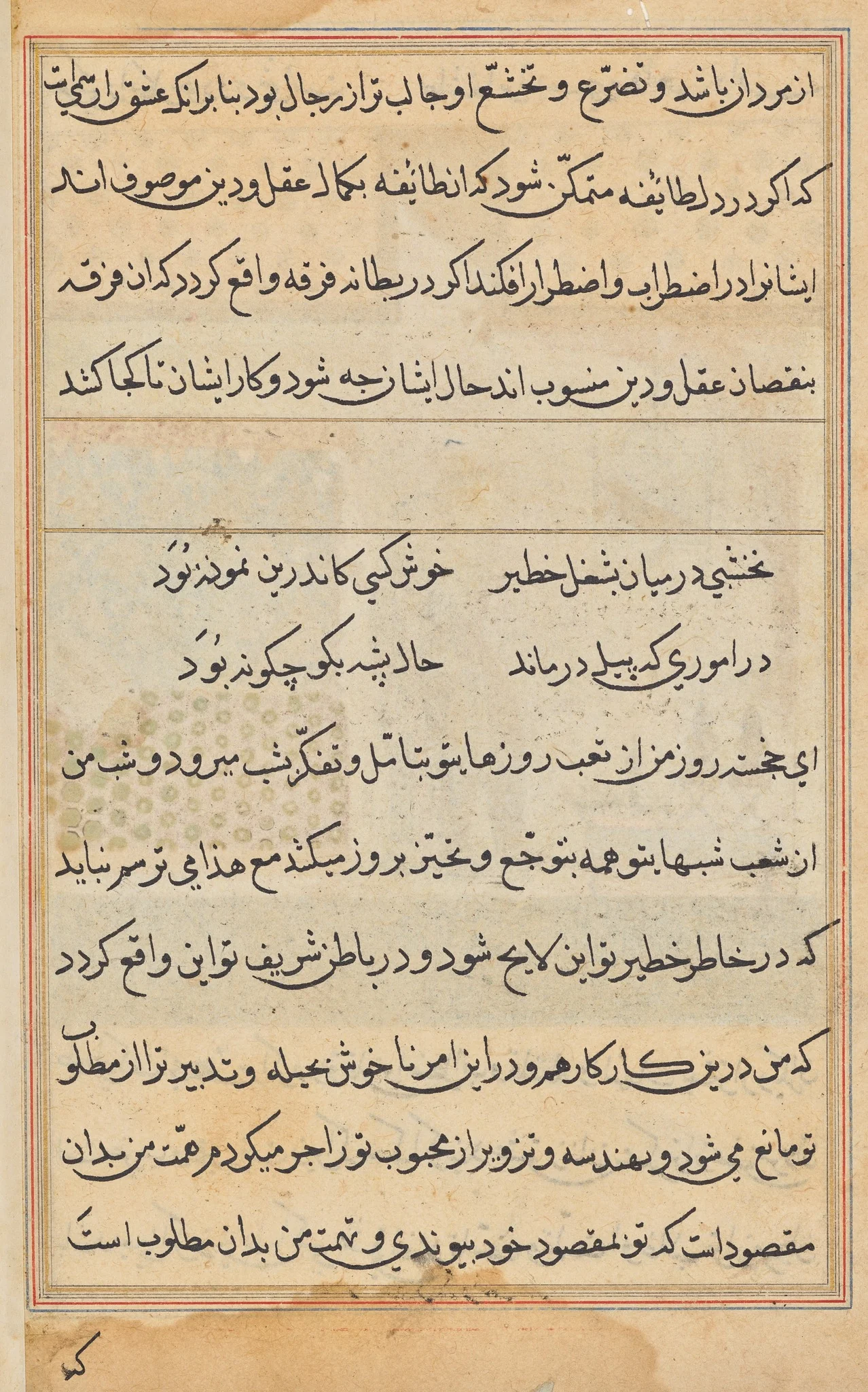 Page from Tales of a Parrot (Tuti-nama): text page, detail