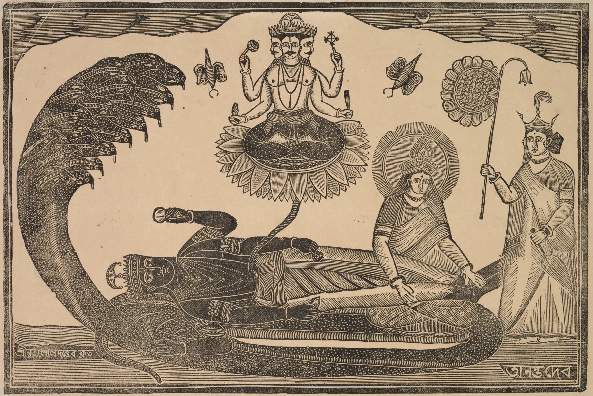 Anantasayan (Vishnu Reclining on Serpent Ananta), detail