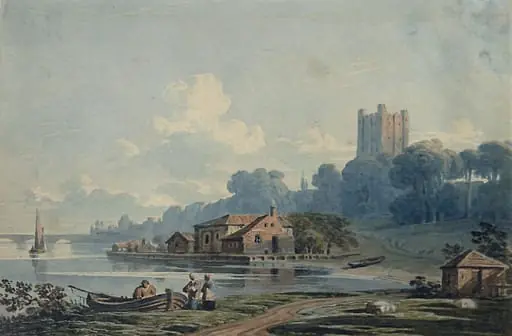 Rochester Castle, by John Varley, watercolor, 1800