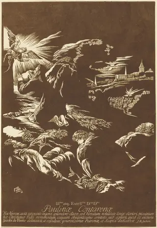 Christ on the Mount of Olives, by John Baptist Jackson, ink, 1743